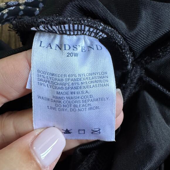 Lands End x Miraclesuit Black Geometric One Piece Swim Suit Womens Plus Size 20W - Picture 7 of 9